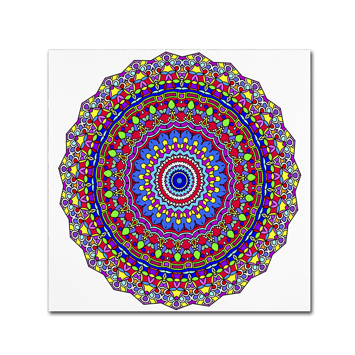 Kathy G. Ahrens 'Coral Reef Mandala' Huge Canvas Art 35 X 35