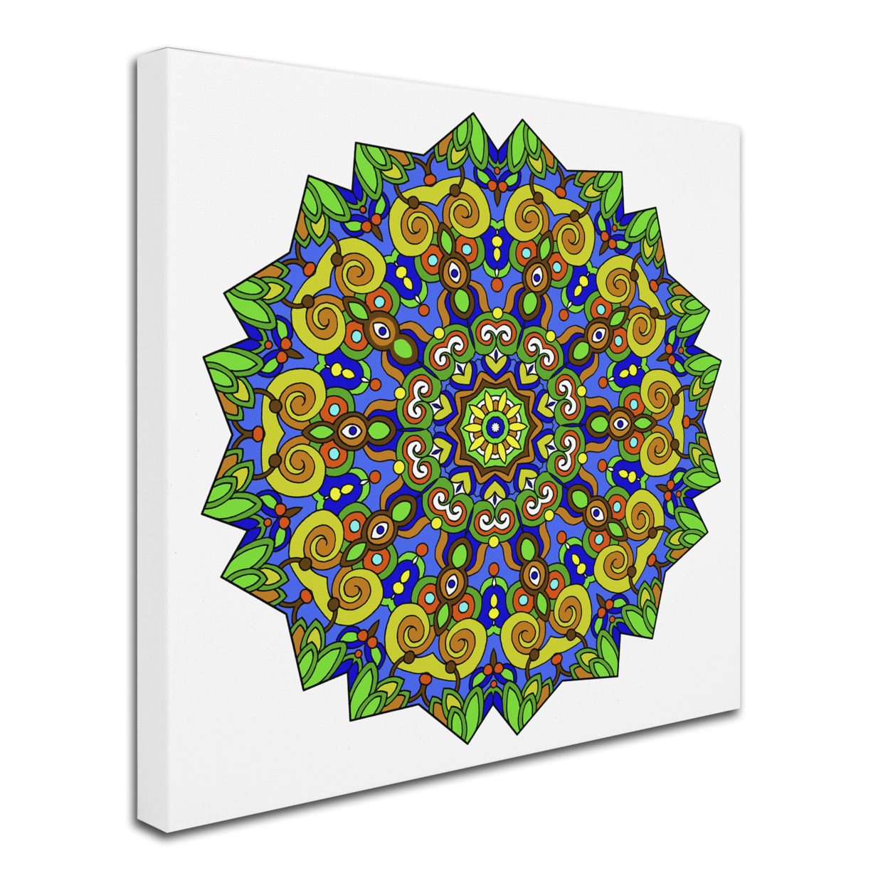 Kathy G. Ahrens 'Colorful Calming Mandala' Huge Canvas Art 35 X 35