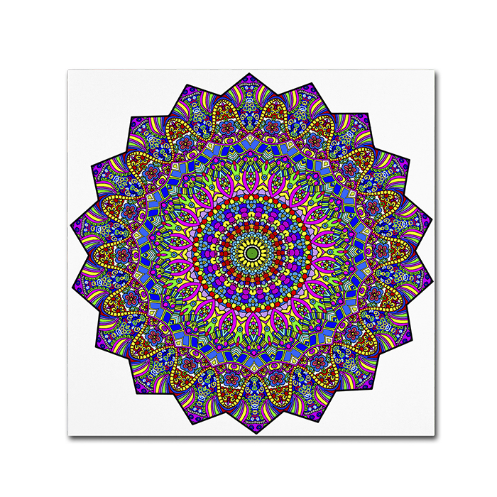 Kathy G. Ahrens 'Mystical Mandala' Huge Canvas Art 35 X 35