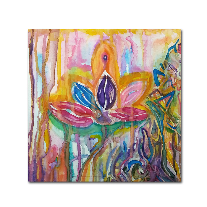 Lauren Moss 'Lotus' Huge Canvas Art 35 X 35