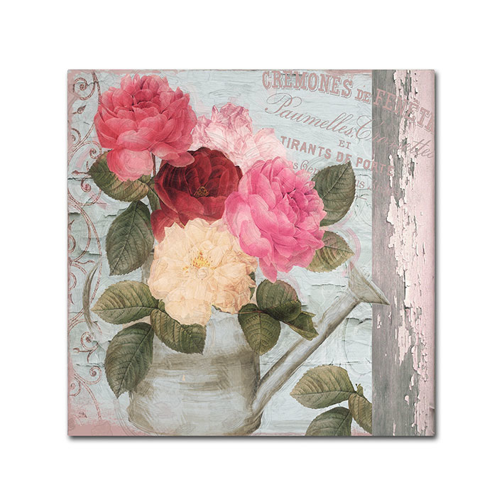 Color Bakery 'Chalet D'Ete Roses' Huge Canvas Art 35 X 35