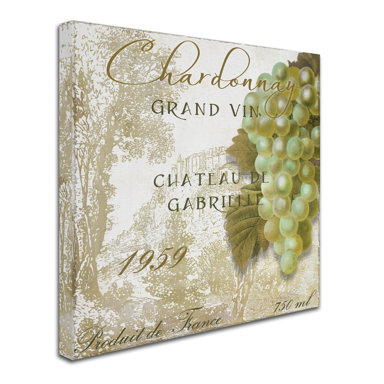 Color Bakery 'Grand Vin Chardonnay' Huge Canvas Art 35 X 35