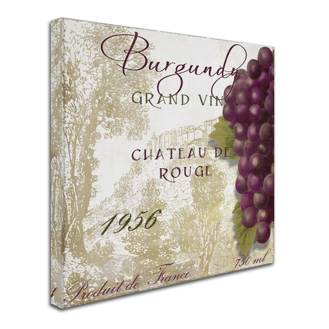 Color Bakery 'Grand Vin Burgundy' Huge Canvas Art 35 X 35