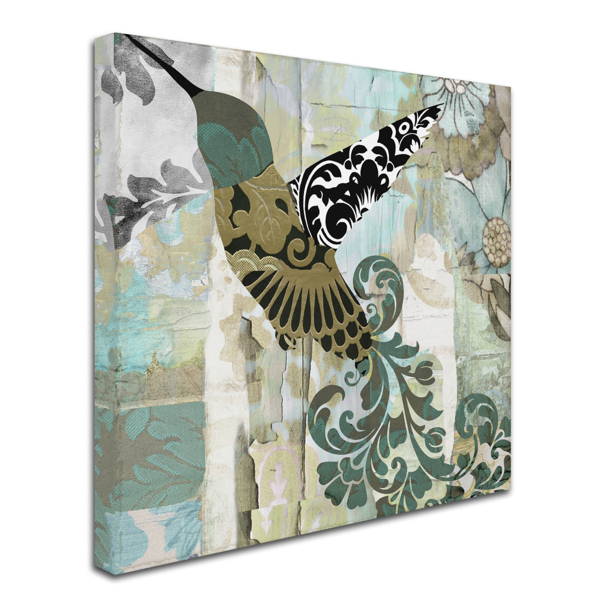 Color Bakery 'Hummingbird Batik II' Huge Canvas Art 35 X 35
