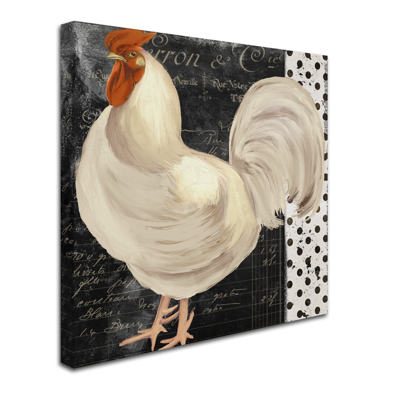 Color Bakery 'White Rooster Caf? II' Huge Canvas Art 35 X 35