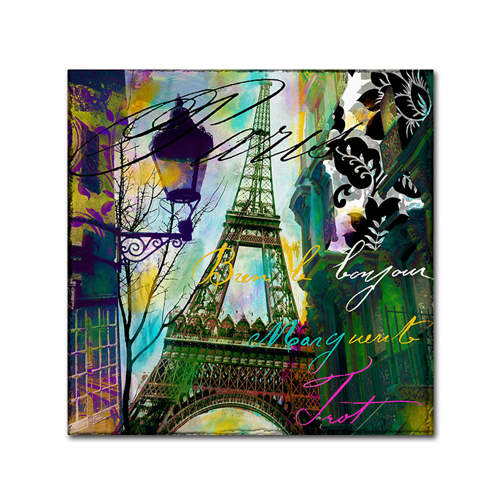Color Bakery 'To Paris With Love I' Huge Canvas Art 35 X 35