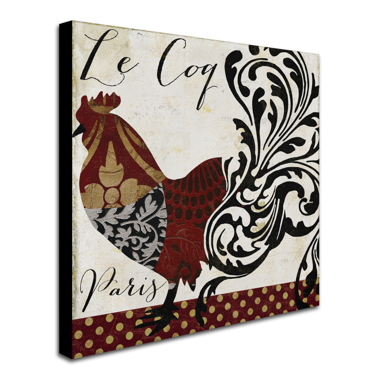 Color Bakery 'Roosters Of Paris I' Huge Canvas Art 35 X 35