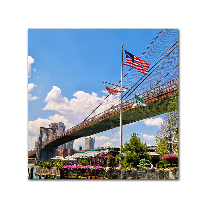 CATeyes 'Brooklyn Bridge 3' Huge Canvas Art 35 X 35