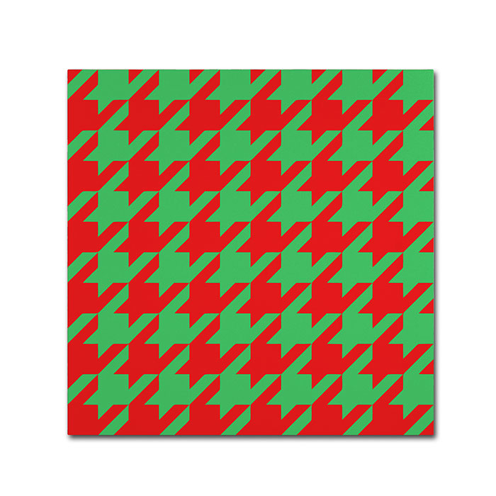 Color Bakery 'Xmas Houndstooth' Huge Canvas Art 35 X 35