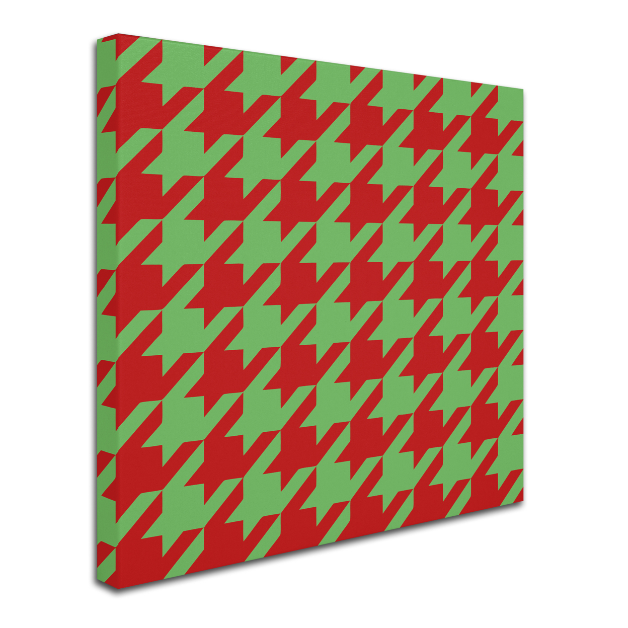 Color Bakery 'Xmas Houndstooth' Huge Canvas Art 35 X 35