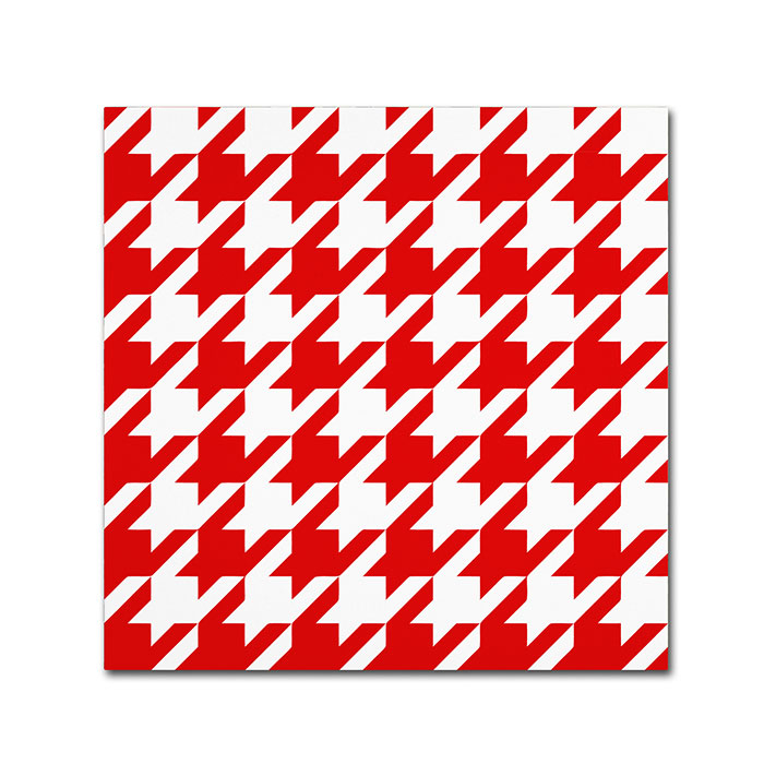 Color Bakery 'Xmas Houndstooth 2' Huge Canvas Art 35 X 35