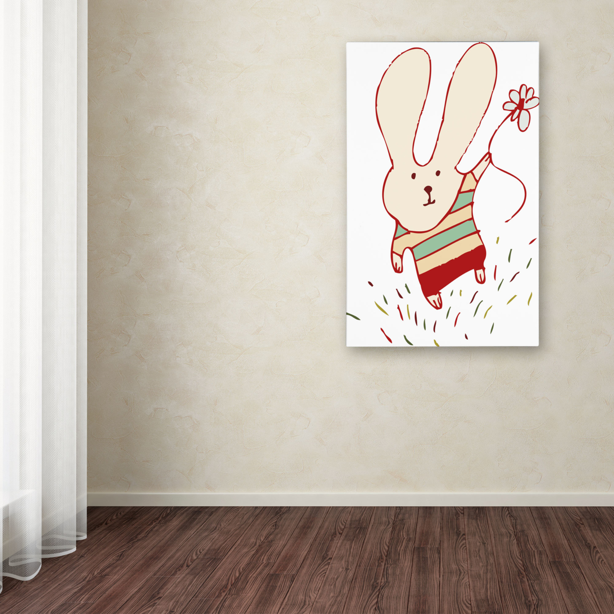 Carla Martell 'Flower Bunny' Canvas Art 16 X 24