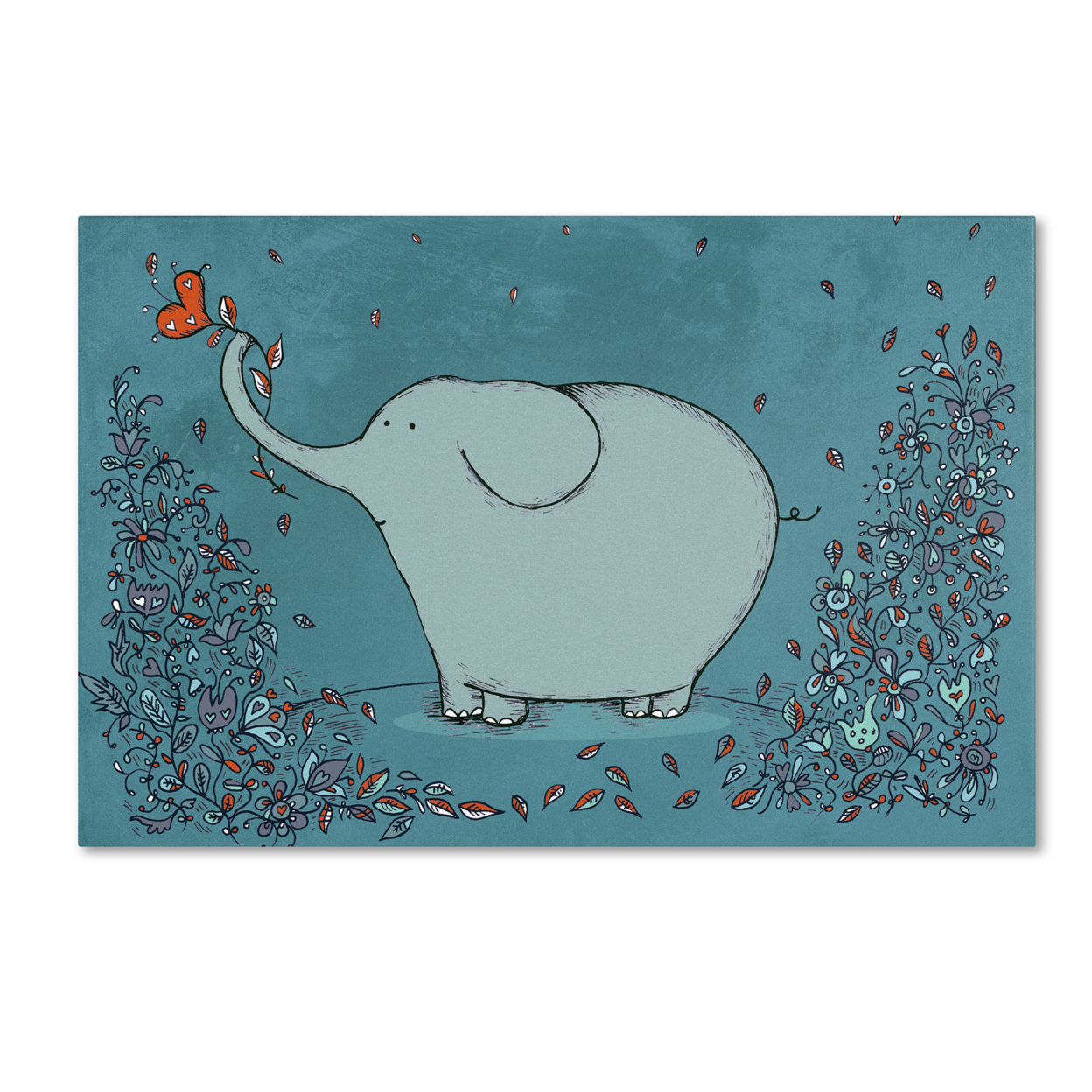 Carla Martell 'Garden Elephant' Canvas Art 16 X 24