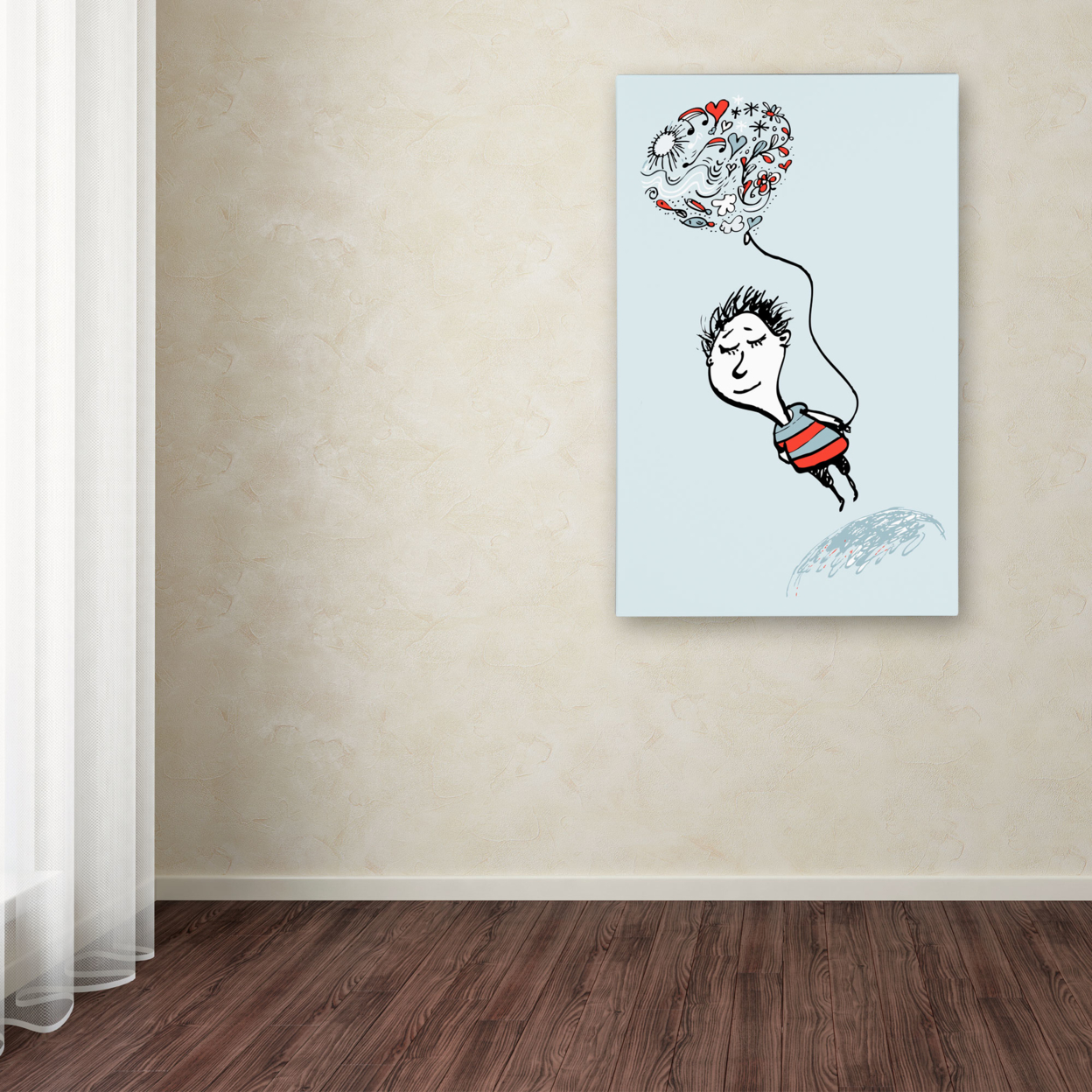 Carla Martell 'Love Balloon' Canvas Art 16 X 24