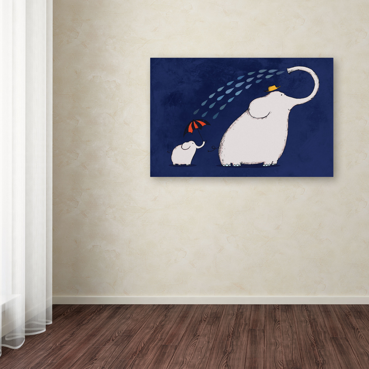 Carla Martell 'Umbrella Elephant' Canvas Art 16 X 24