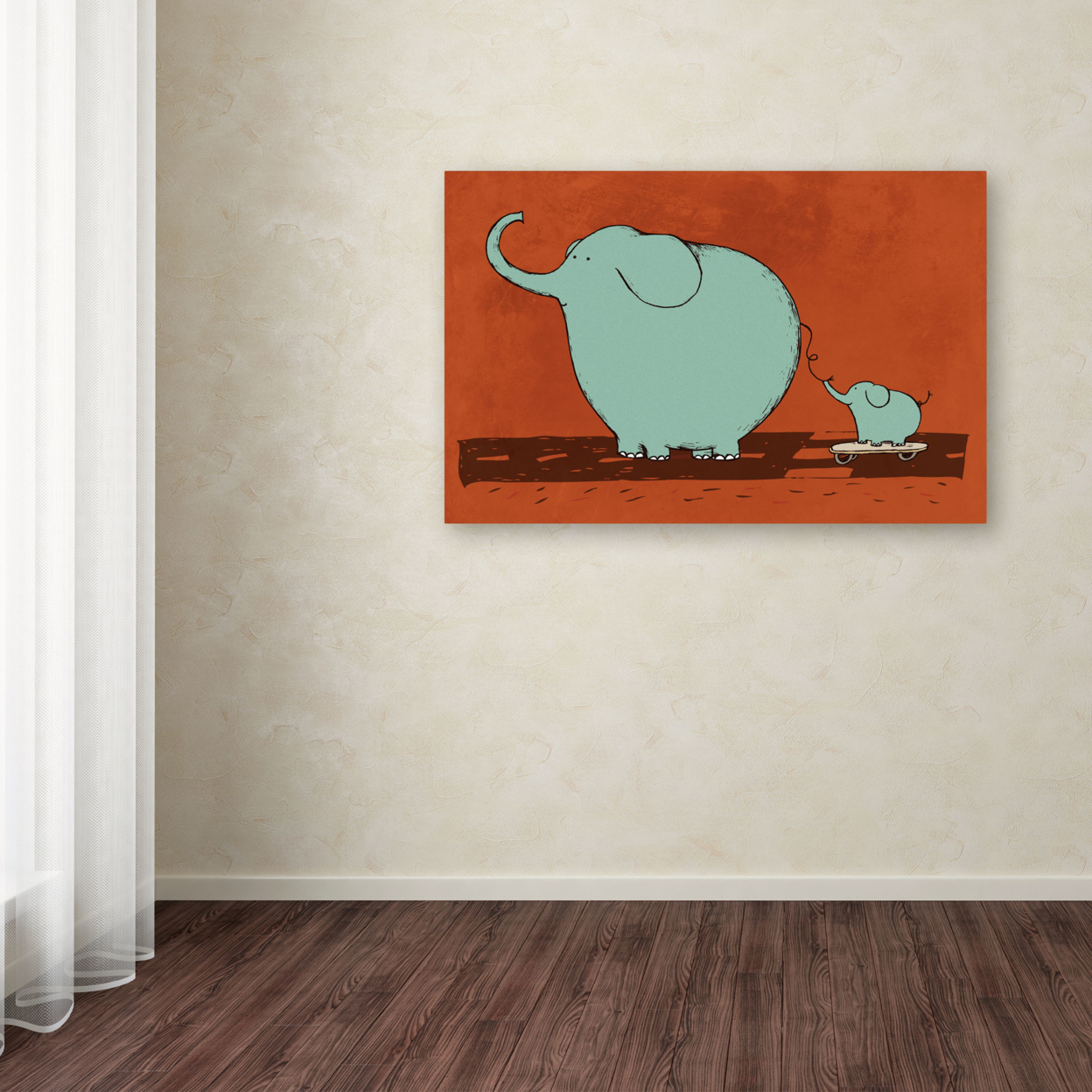 Carla Martell 'Skateboard Elephant' Canvas Art 16 X 24