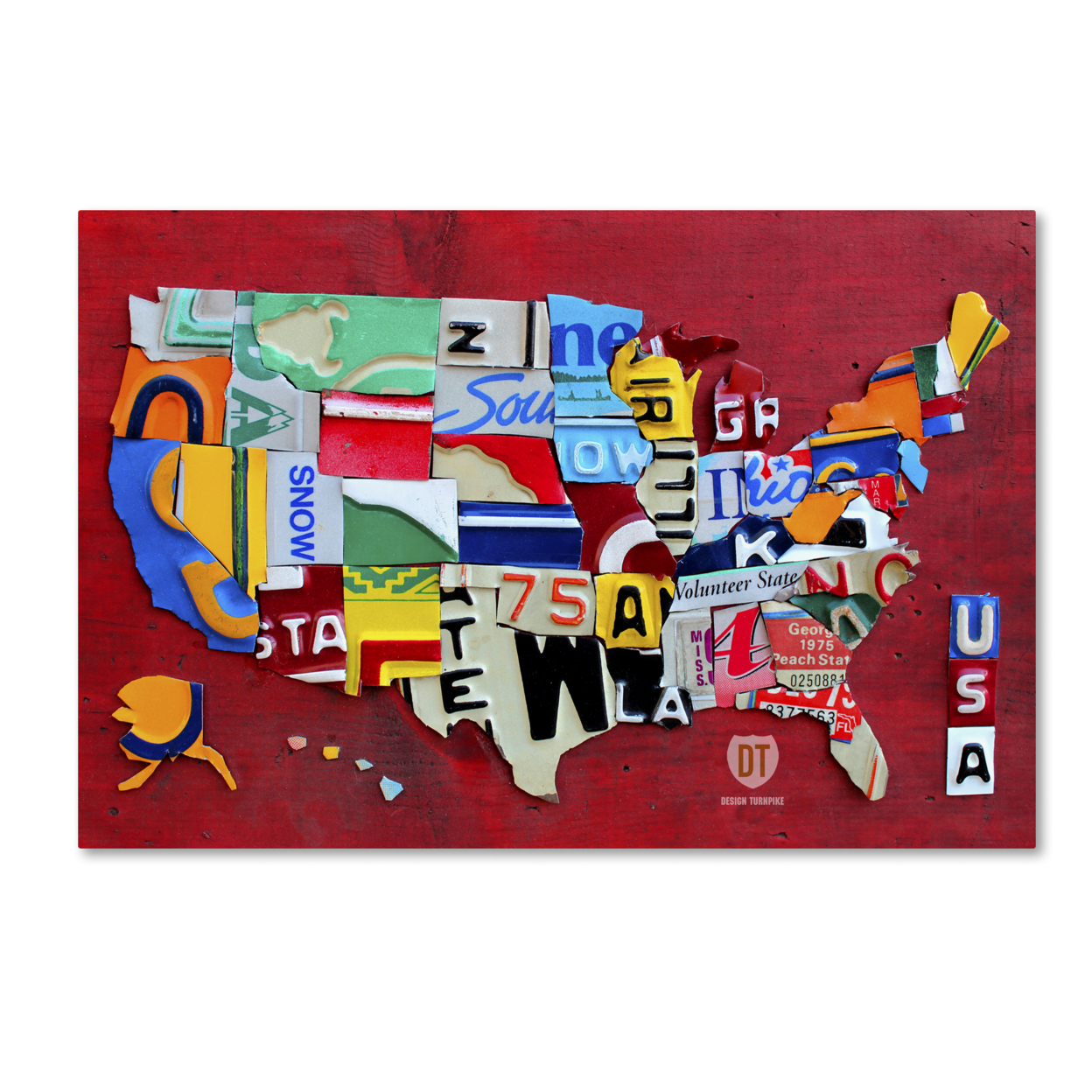 Design Turnpike 'License Plate Map Miniature' Canvas Art 16 X 24