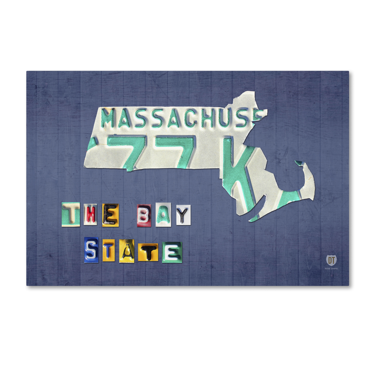 Design Turnpike 'Massachusetts License Plate' Canvas Art 16 X 24