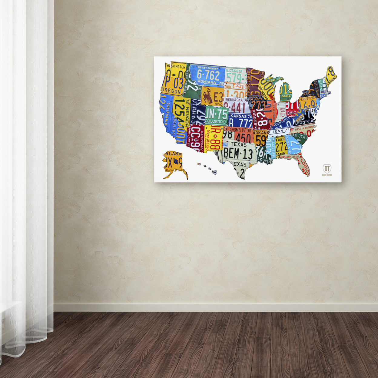 Design Turnpike 'License Plate Map USA 2' Canvas Art 16 X 24