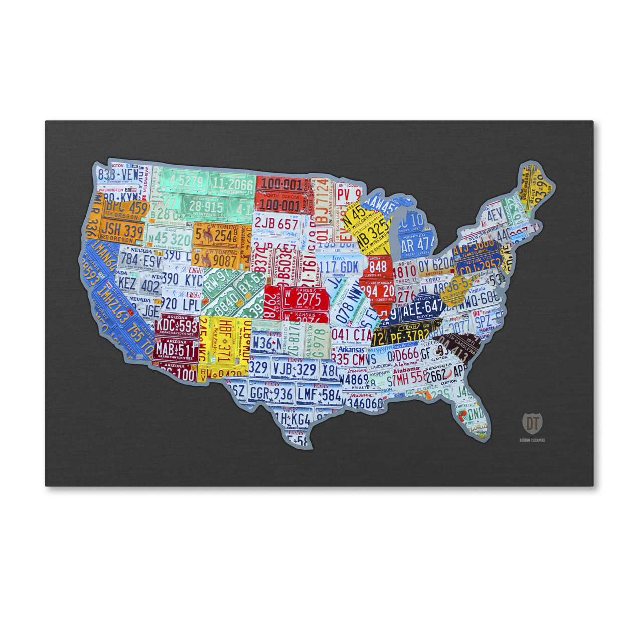 Design Turnpike 'Massive USA License Plate Map' Canvas Art 16 X 24