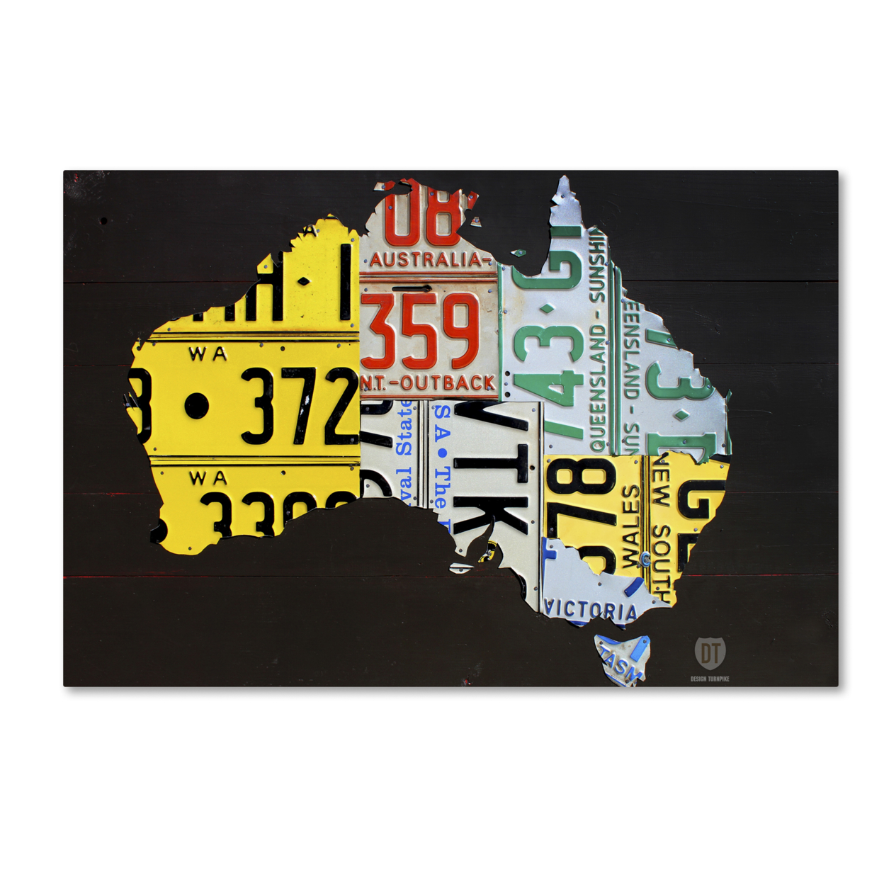 Design Turnpike 'Australia License Plate Map' Canvas Art 16 X 24