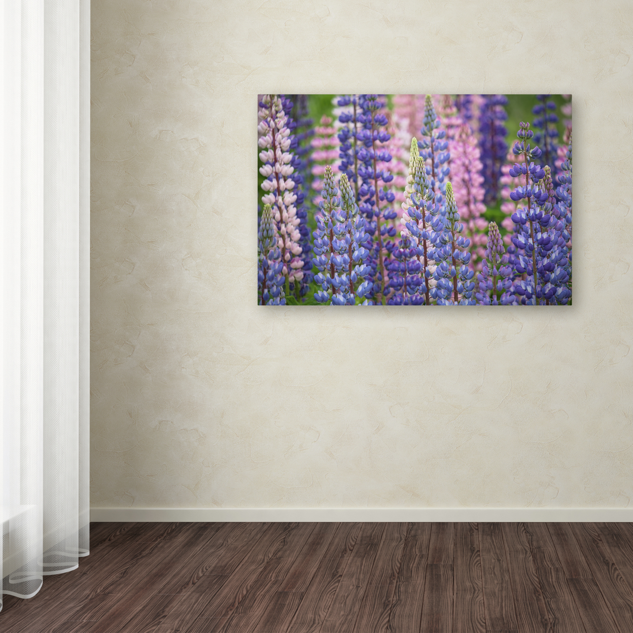 Cora Niele 'Blue Pink Lupine Flowers' Canvas Art 16 X 24