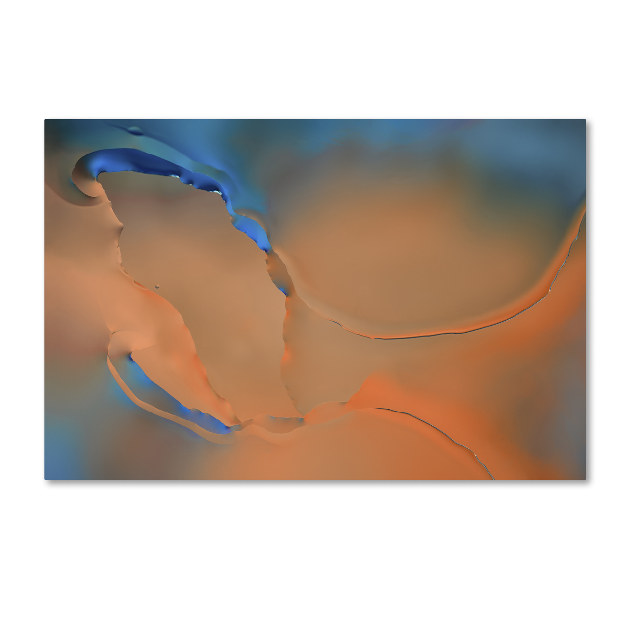 Cora Niele 'Blue And Orange Flow' Canvas Art 16 X 24