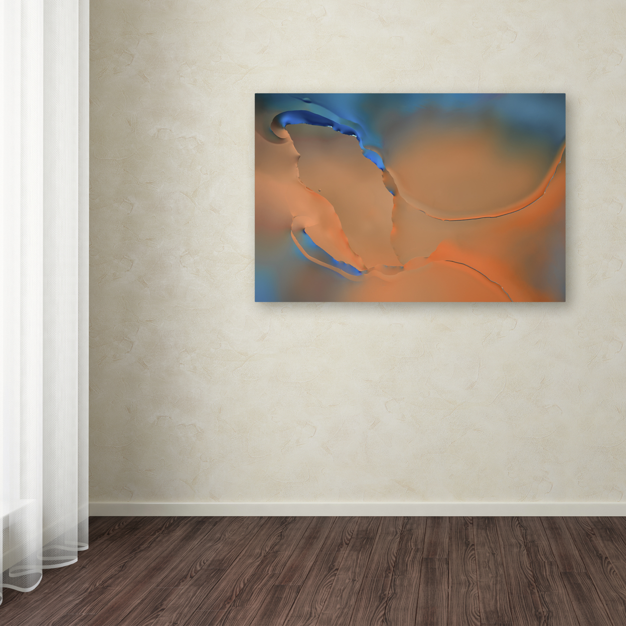 Cora Niele 'Blue And Orange Flow' Canvas Art 16 X 24