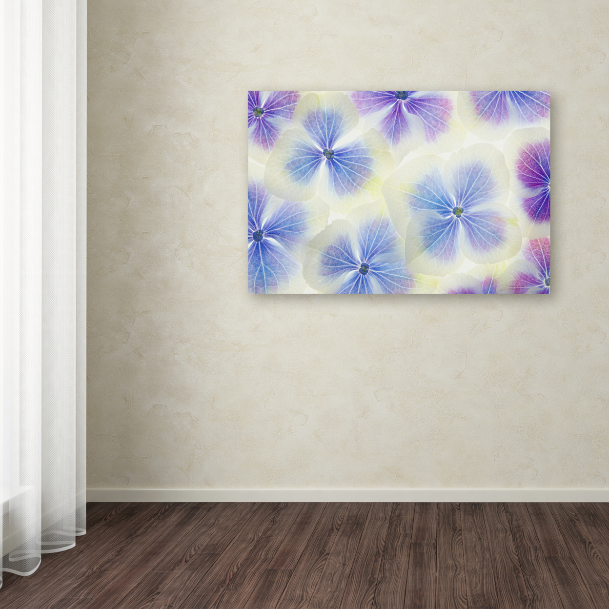 Cora Niele 'Blue And White Hydrangea Flowers' Canvas Art 16 X 24