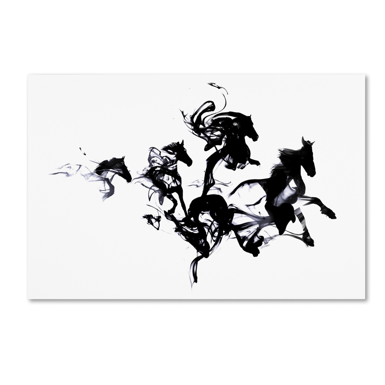 Robert Farkas 'Black Horses' Canvas Art 16 X 24