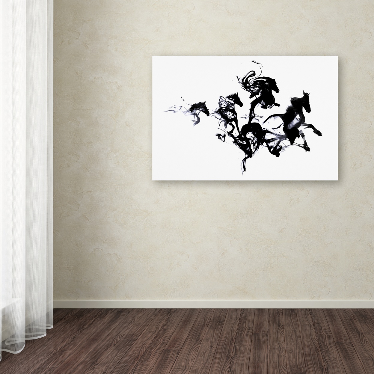 Robert Farkas 'Black Horses' Canvas Art 16 X 24