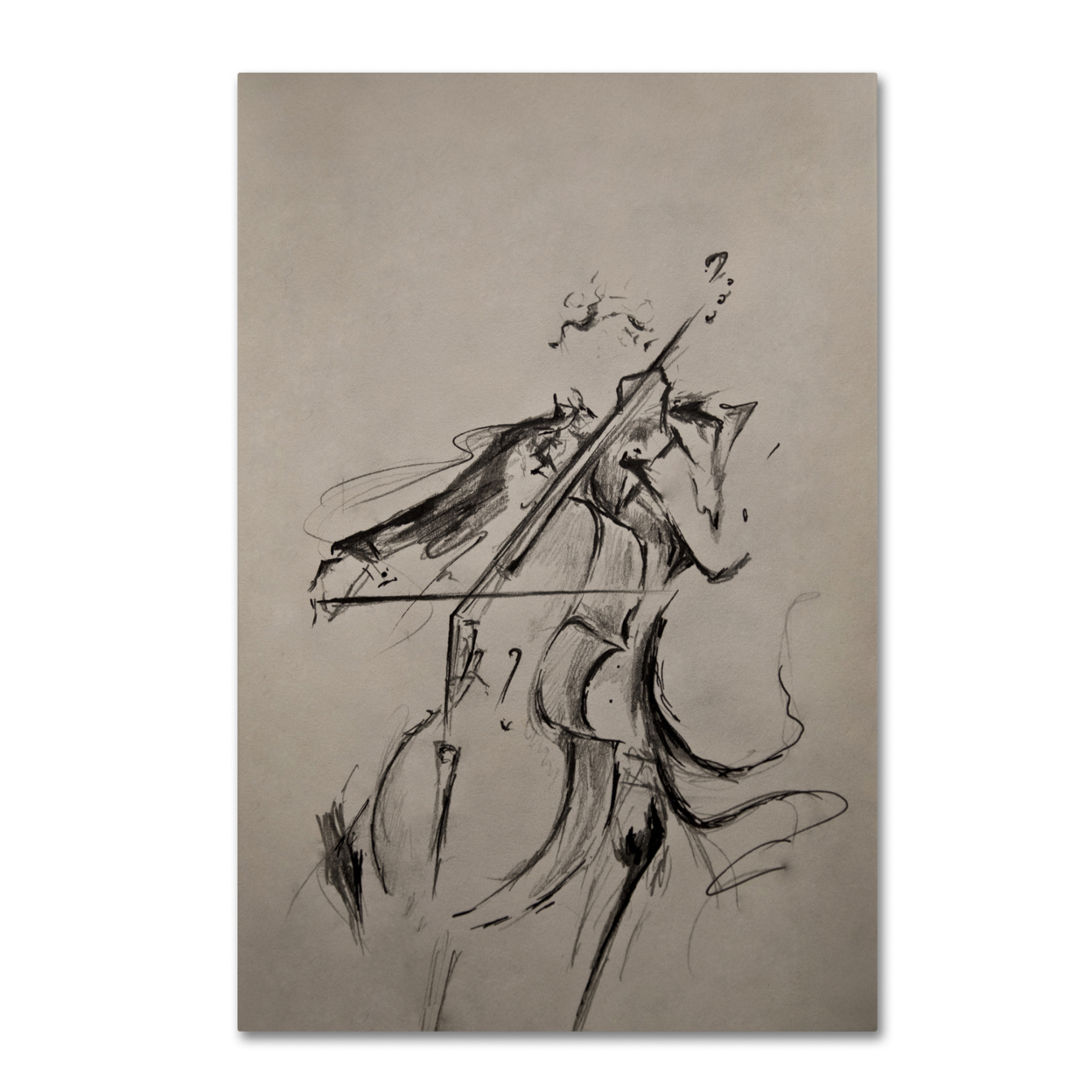 Marc Allante 'The Cellist Sketch' Canvas Art 16 X 24