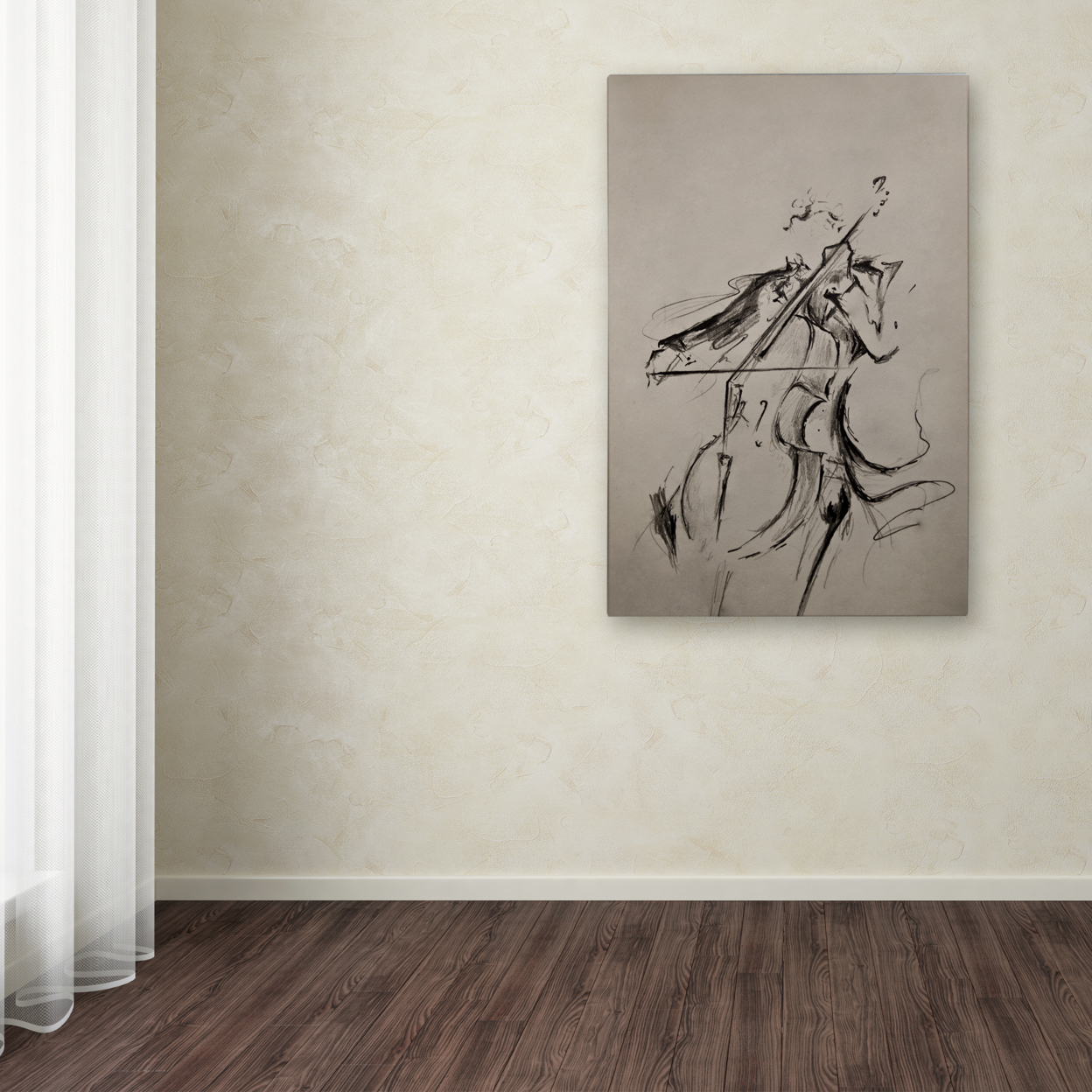 Marc Allante 'The Cellist Sketch' Canvas Art 16 X 24