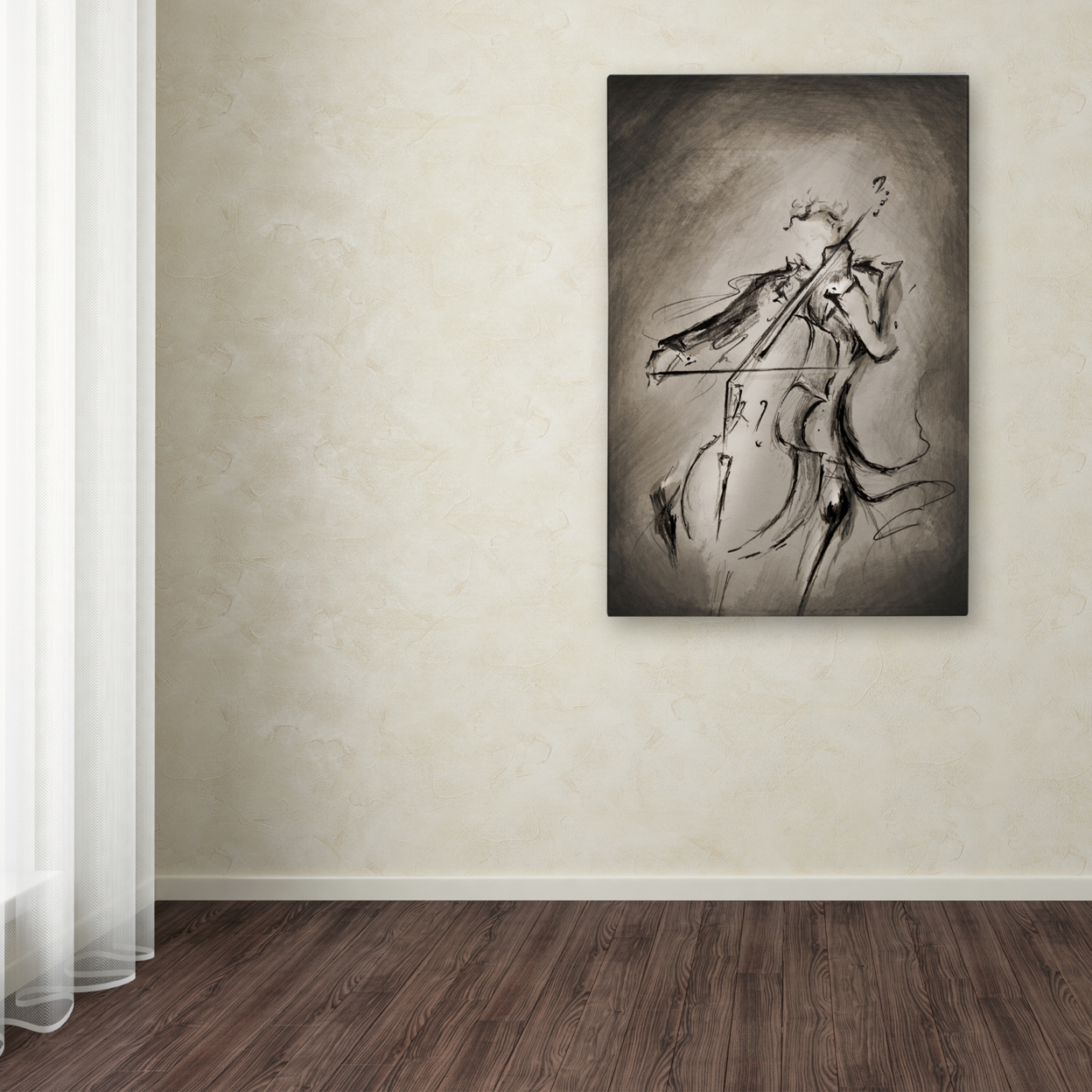 Marc Allante 'The Cellist' Canvas Art 16 X 24