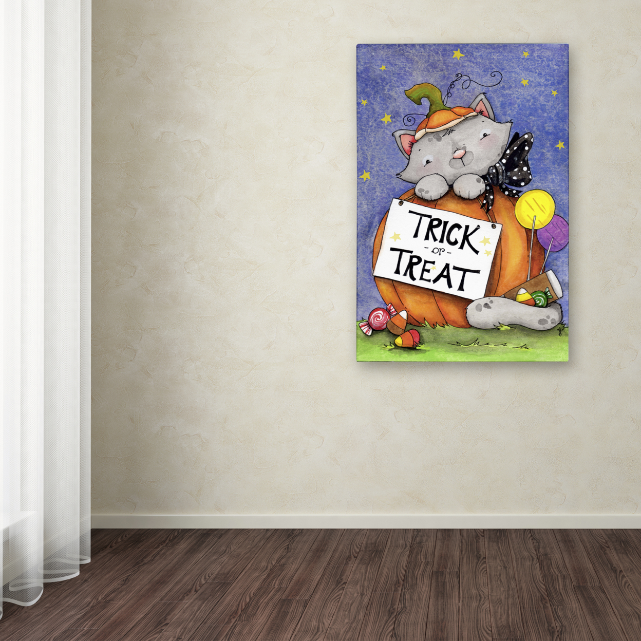 Jennifer Nilsson 'Trick Or Treat Kitty' Canvas Art 16 X 24