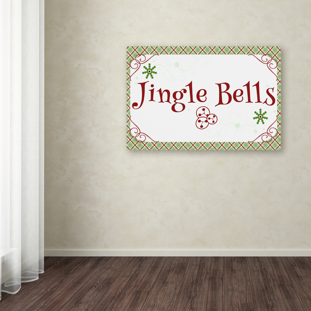 Jennifer Nilsson 'Jingle Bells Banner' Canvas Art 16 X 24