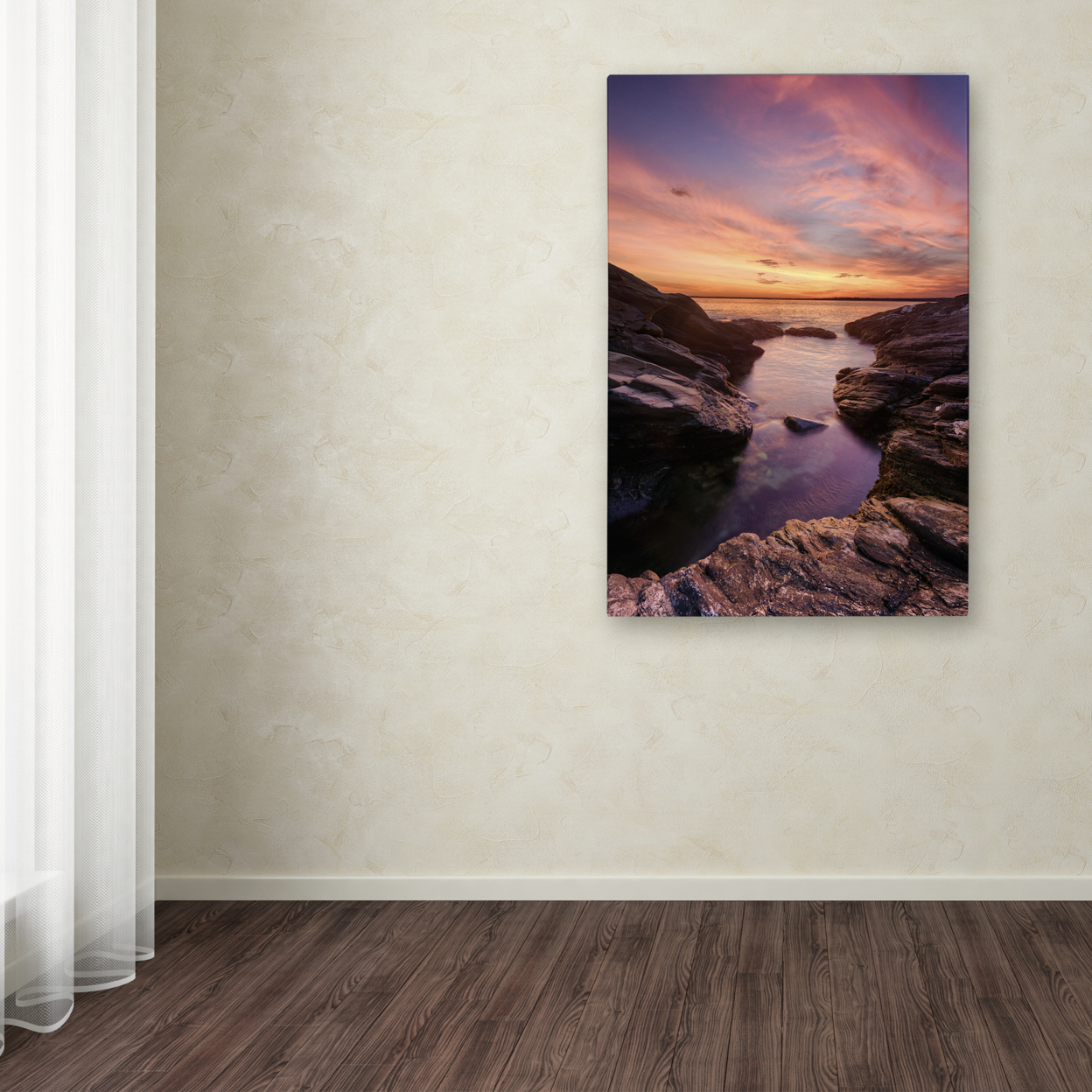 Michael Blanchette Photography 'Beavertail Sunset' Canvas Art 16 X 24
