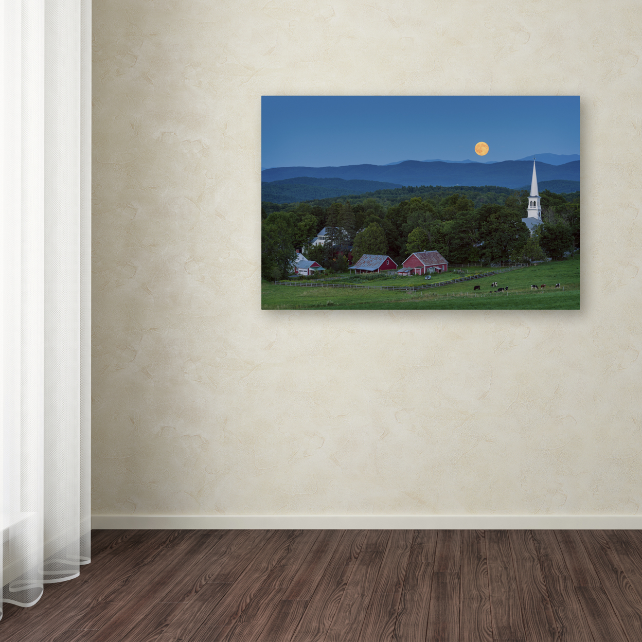 Michael Blanchette Photography 'Cow Under The Moon' Canvas Art 16 X 24