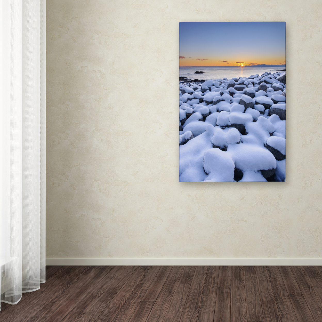 Michael Blanchette Photography 'Snowy Pebbles' Canvas Art 16 X 24
