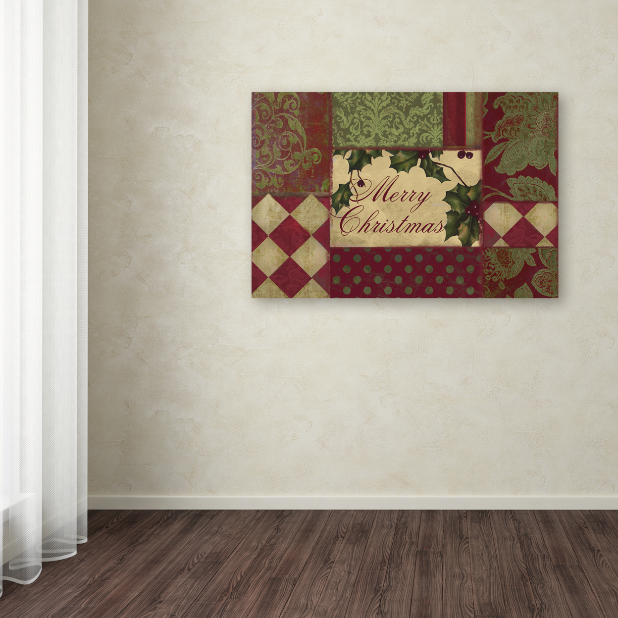 Color Bakery 'Merry Christmas Patchwork I' Canvas Art 16 X 24
