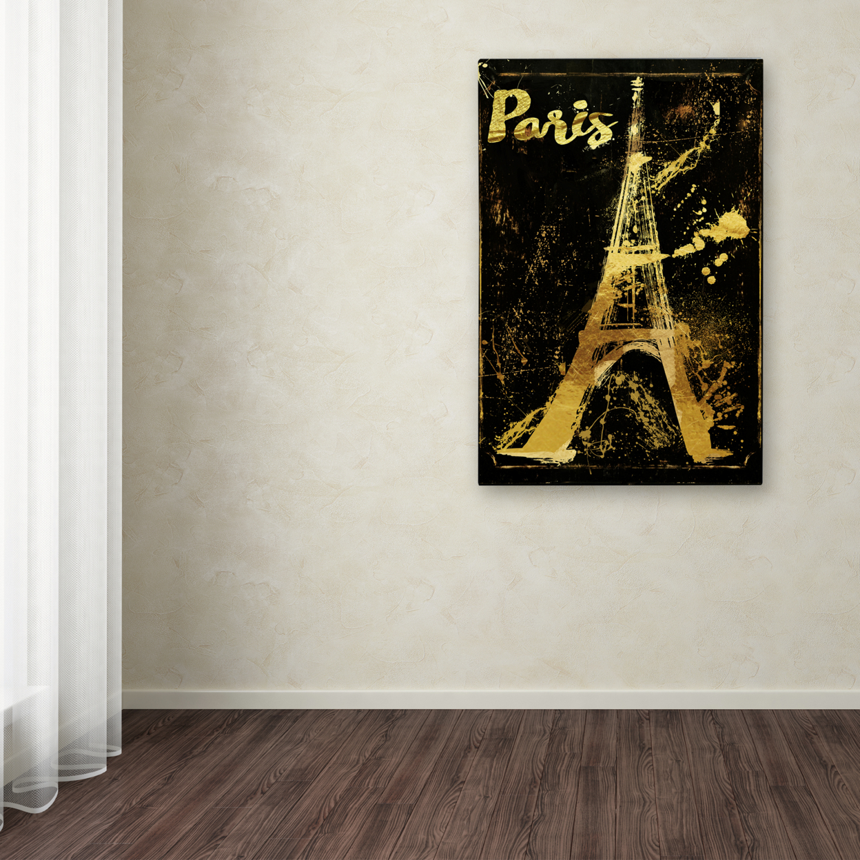 Color Bakery 'Gold Eiffel' Canvas Art 16 X 24