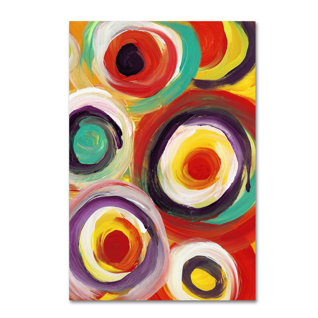 Amy Vangsgard 'Bright Bold Circles Vertical' Canvas Art 16 X 24