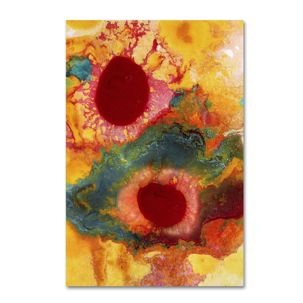 Amy Vangsgard 'Abstract Red Daisies Vertical' Canvas Art 16 X 24