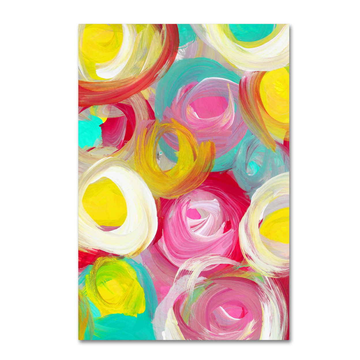 Amy Vangsgard 'Rose Garden Circles Vertical 1' Canvas Art 16 X 24