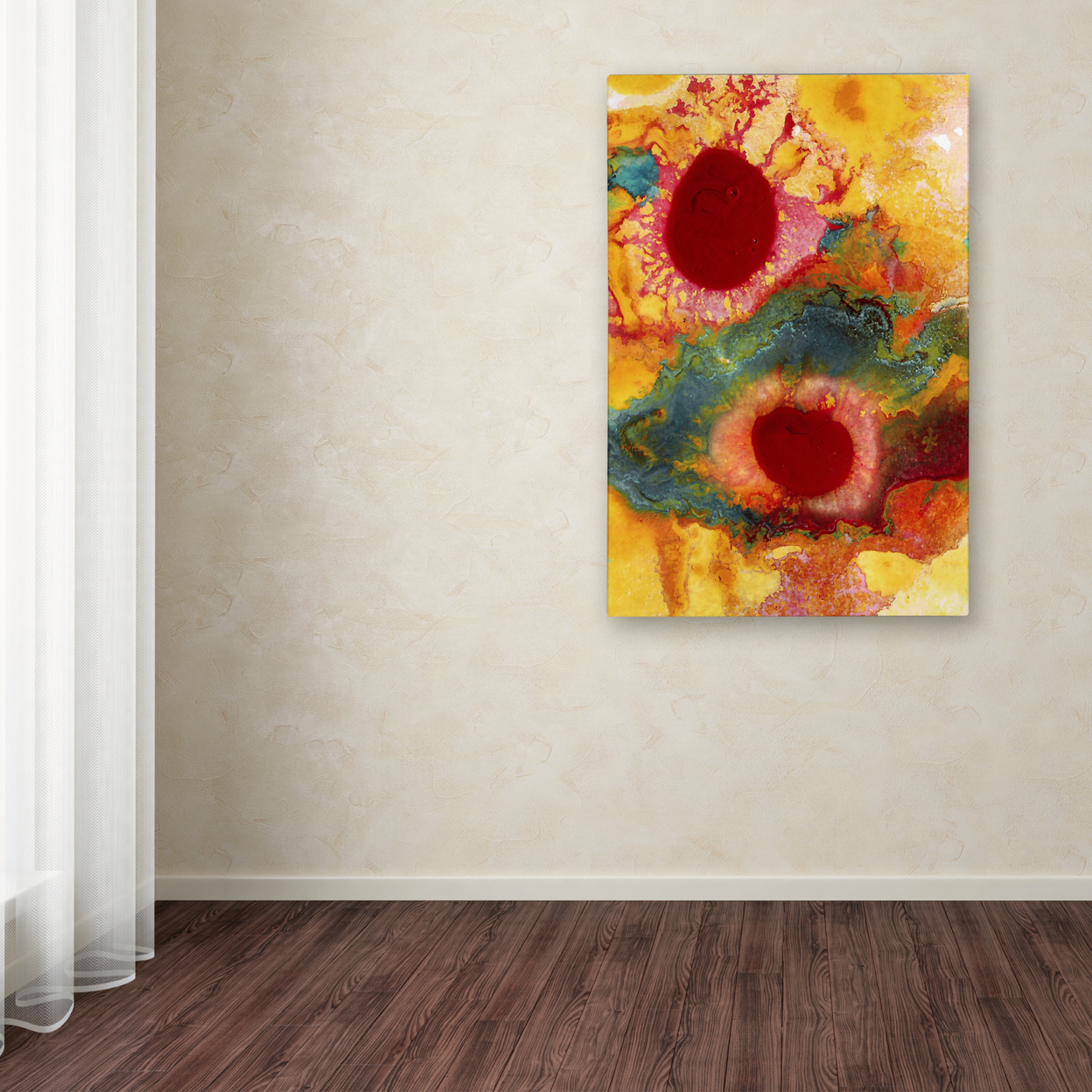 Amy Vangsgard 'Abstract Red Daisies Vertical' Canvas Art 16 X 24