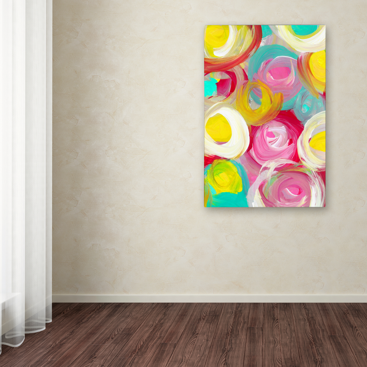 Amy Vangsgard 'Rose Garden Circles Vertical 1' Canvas Art 16 X 24