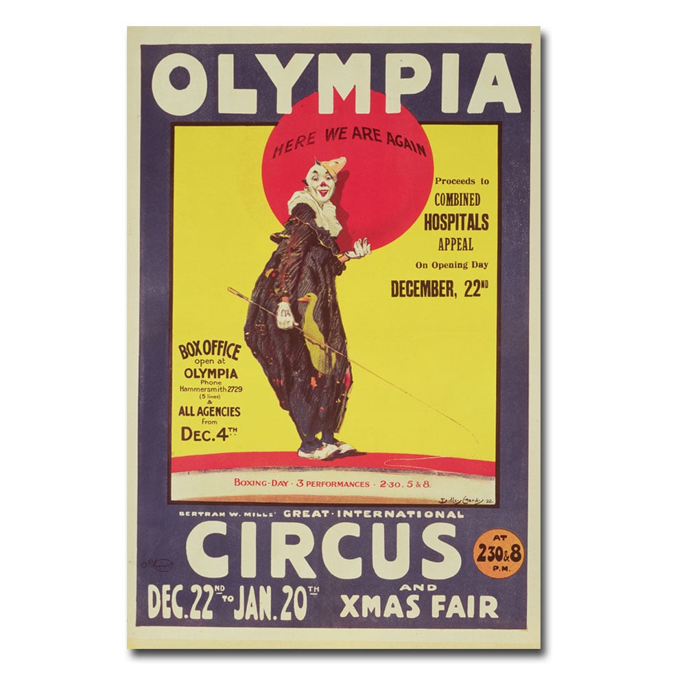 Dudley Hardy 'Bertram Mills Circus 1922' Canvas Art 16 X 24