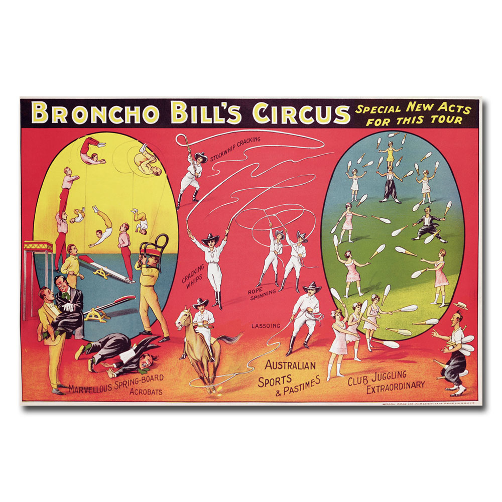 Broncho Bill's Circus Brimingham 1890s' Canvas Art 16 X 24