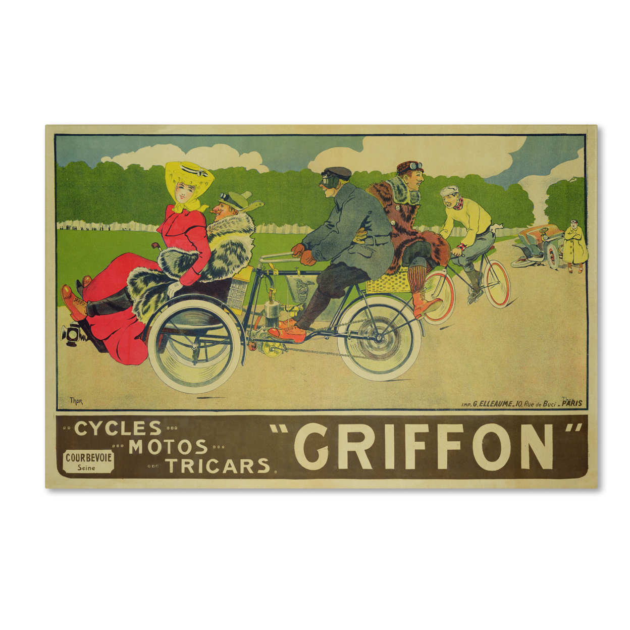 Walter Thor 'Griffon Cycles Motors & Tricars' Canvas Art 16 X 24