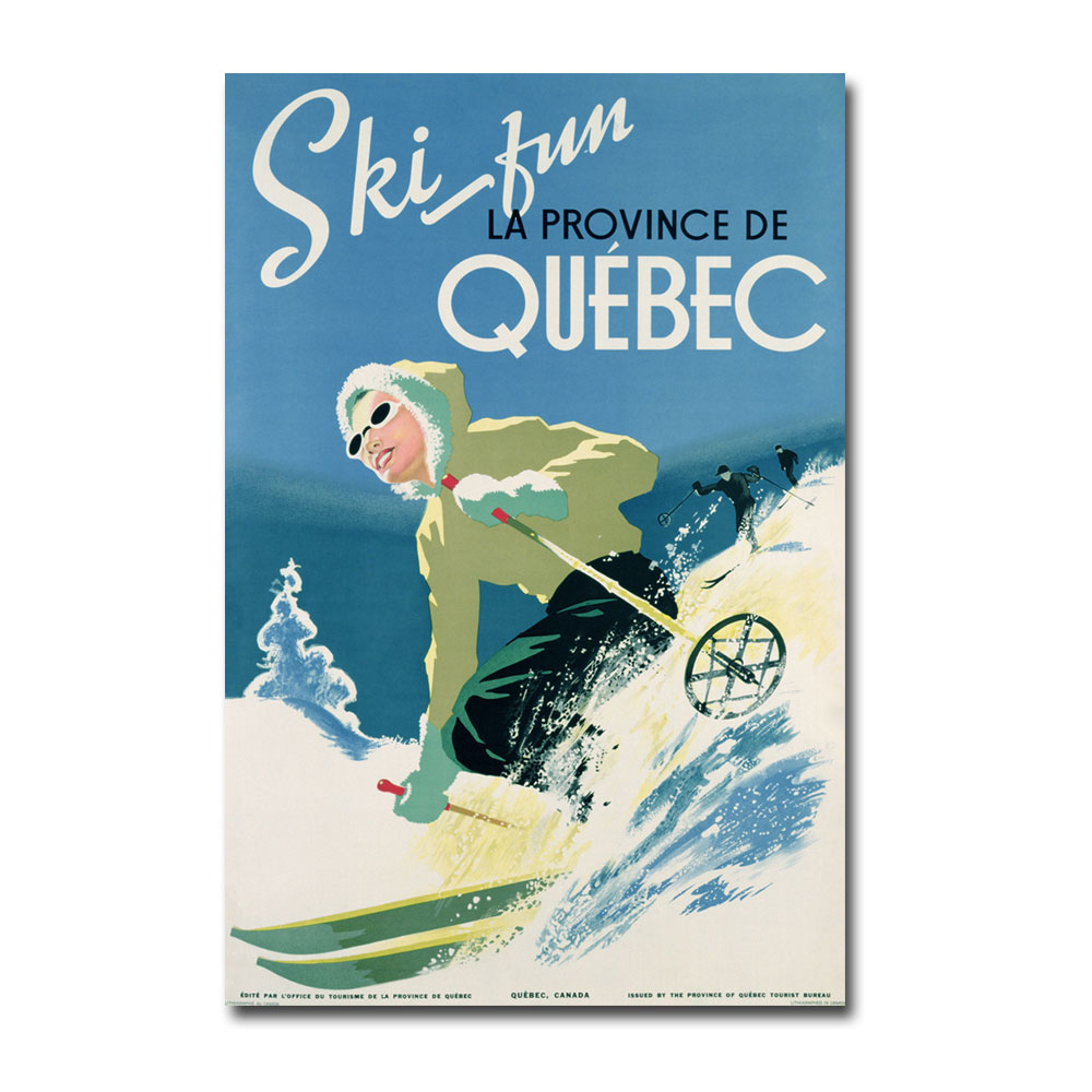 Skiing In Quebec 1938' Canvas Art 16 X 24